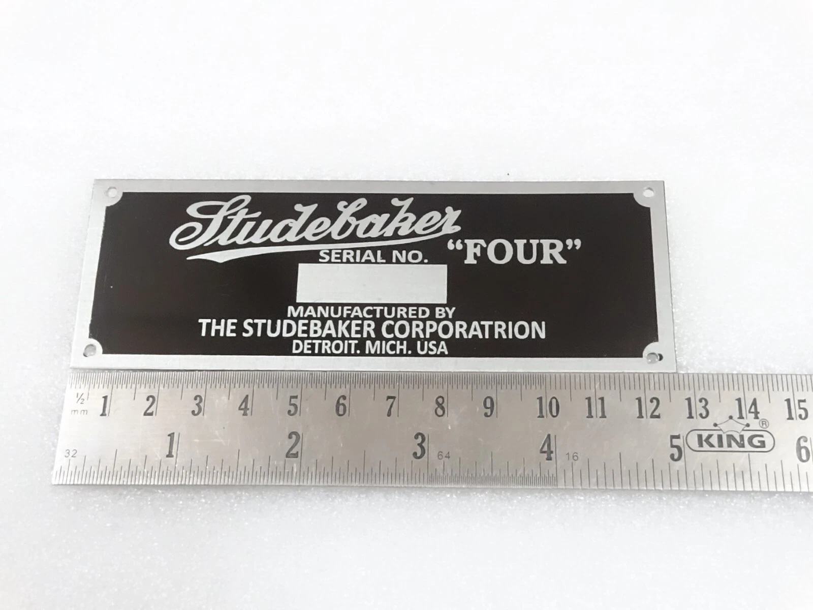 DATA PLATE FITS TO STUDBAKER "FOUR " MODEL #V239-7
