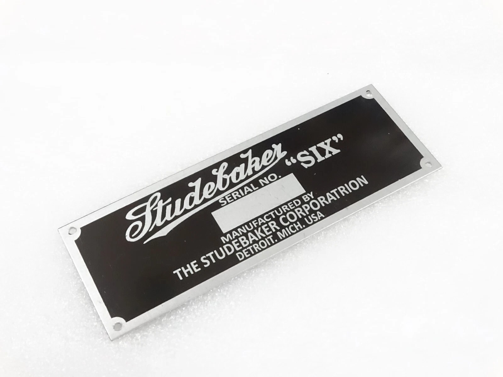 DATA PLATE FITS TO STUDBAKER "SIX" MODEL #V238-7