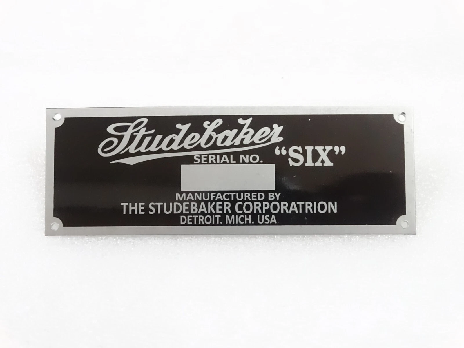 DATA PLATE FITS TO STUDBAKER "SIX" MODEL #V238-7