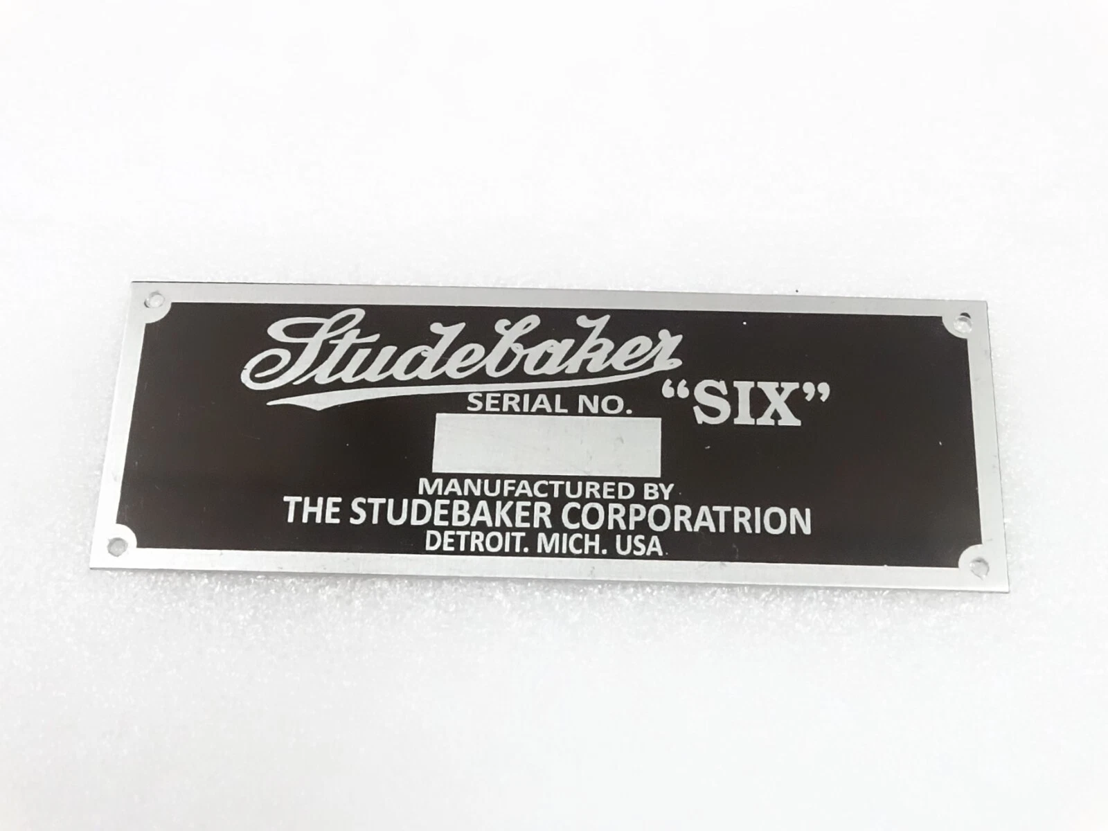 DATA PLATE FITS TO STUDBAKER "SIX" MODEL #V238-7