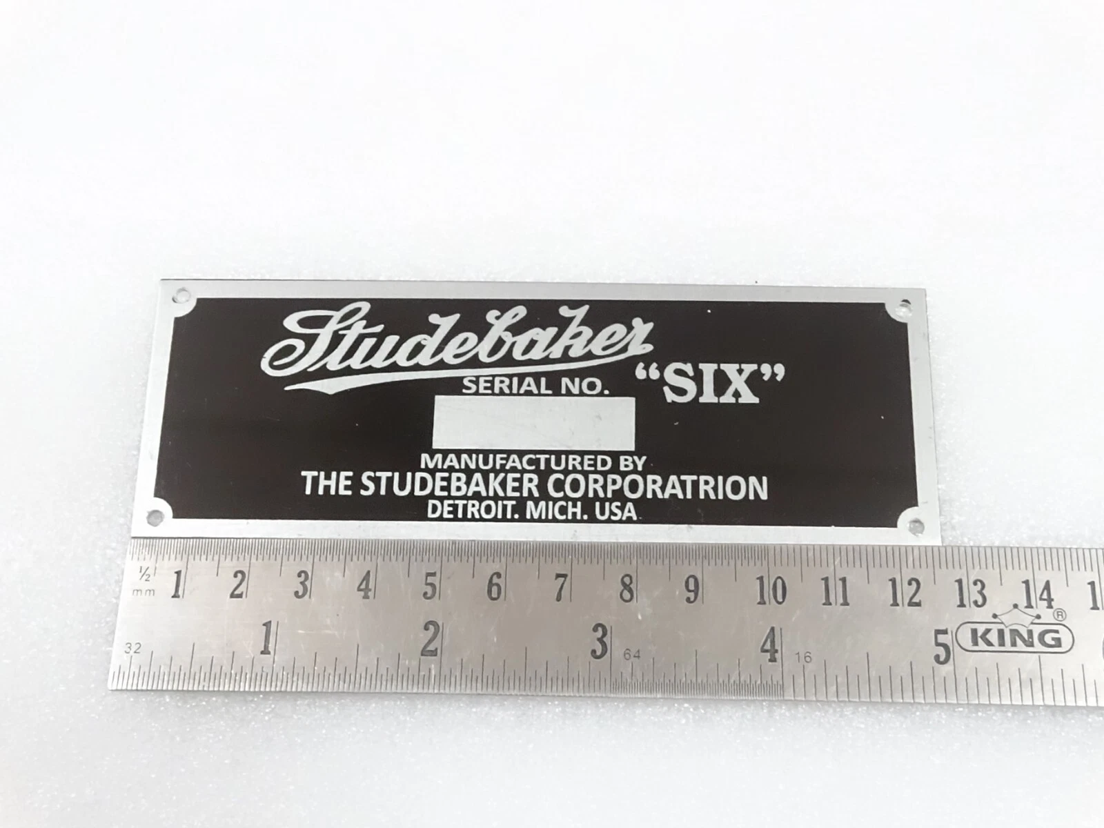 DATA PLATE FITS TO STUDBAKER "SIX" MODEL #V238-7