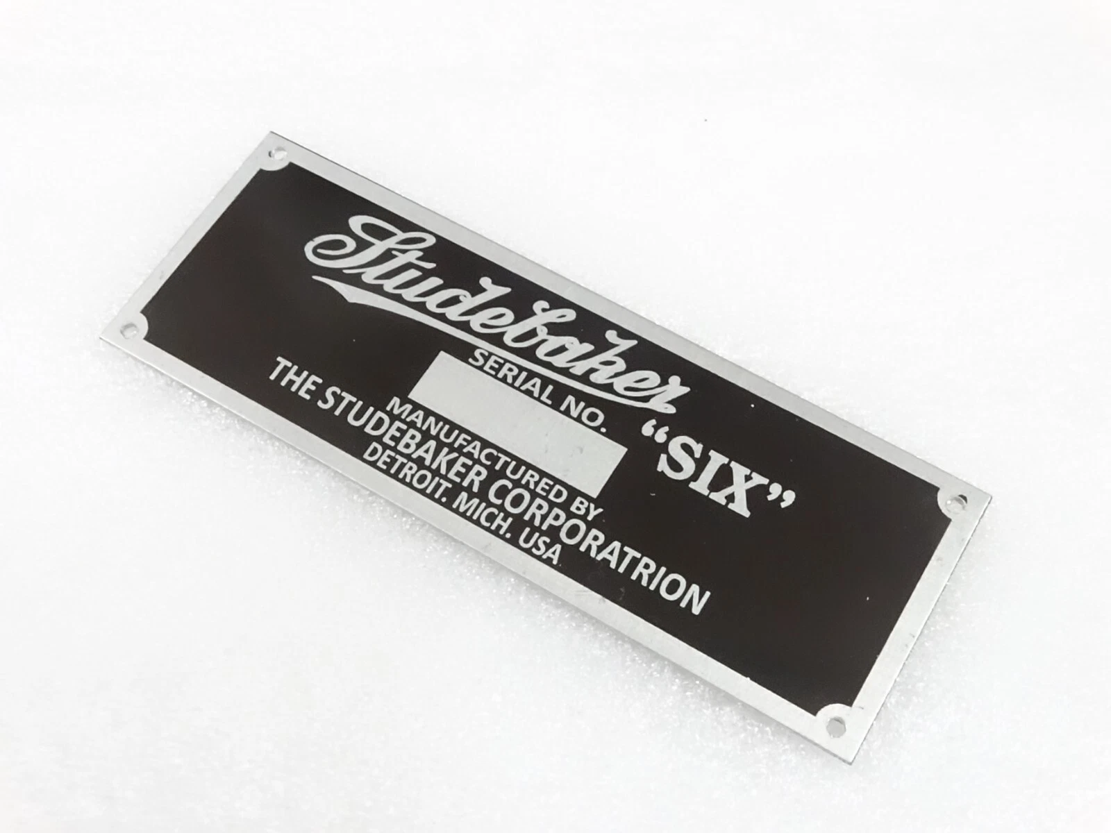 DATA PLATE FITS TO STUDBAKER "SIX" MODEL #V238-7