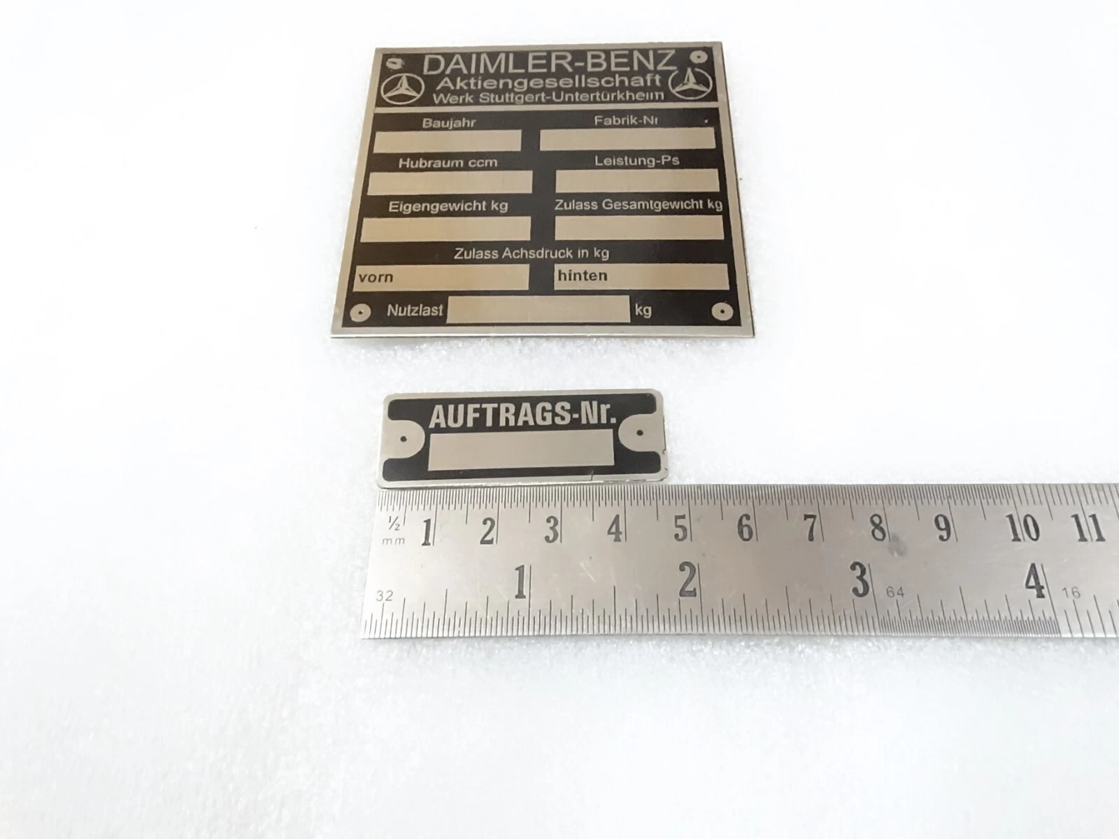 For Vintage Mercedes Cars Daimler Benz 1937 Model Data Plates Metal New #23D17