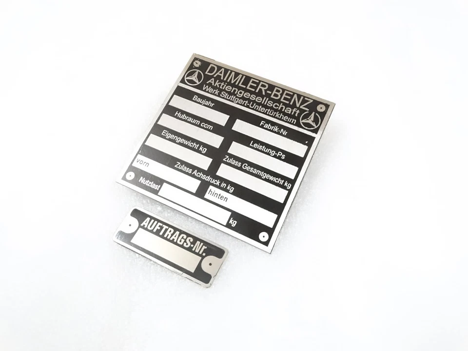 For Vintage Mercedes Cars Daimler Benz 1937 Model Data Plates Metal New #23D17