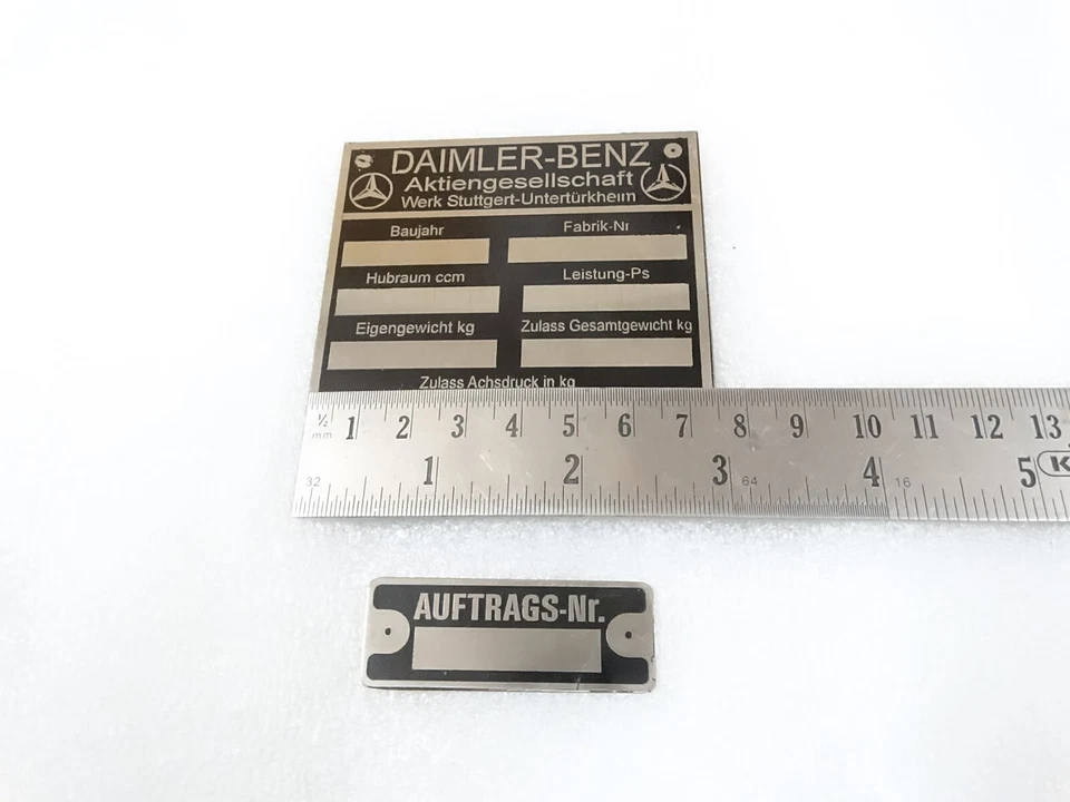 For Vintage Mercedes Cars Daimler Benz 1937 Model Data Plates Metal New #23D17