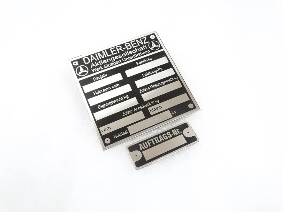 For Vintage Mercedes Cars Daimler Benz 1937 Model Data Plates Metal New #23D17