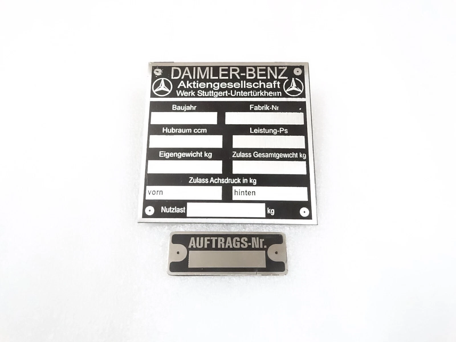 For Vintage Mercedes Cars Daimler Benz 1937 Model Data Plates Metal New #23D17