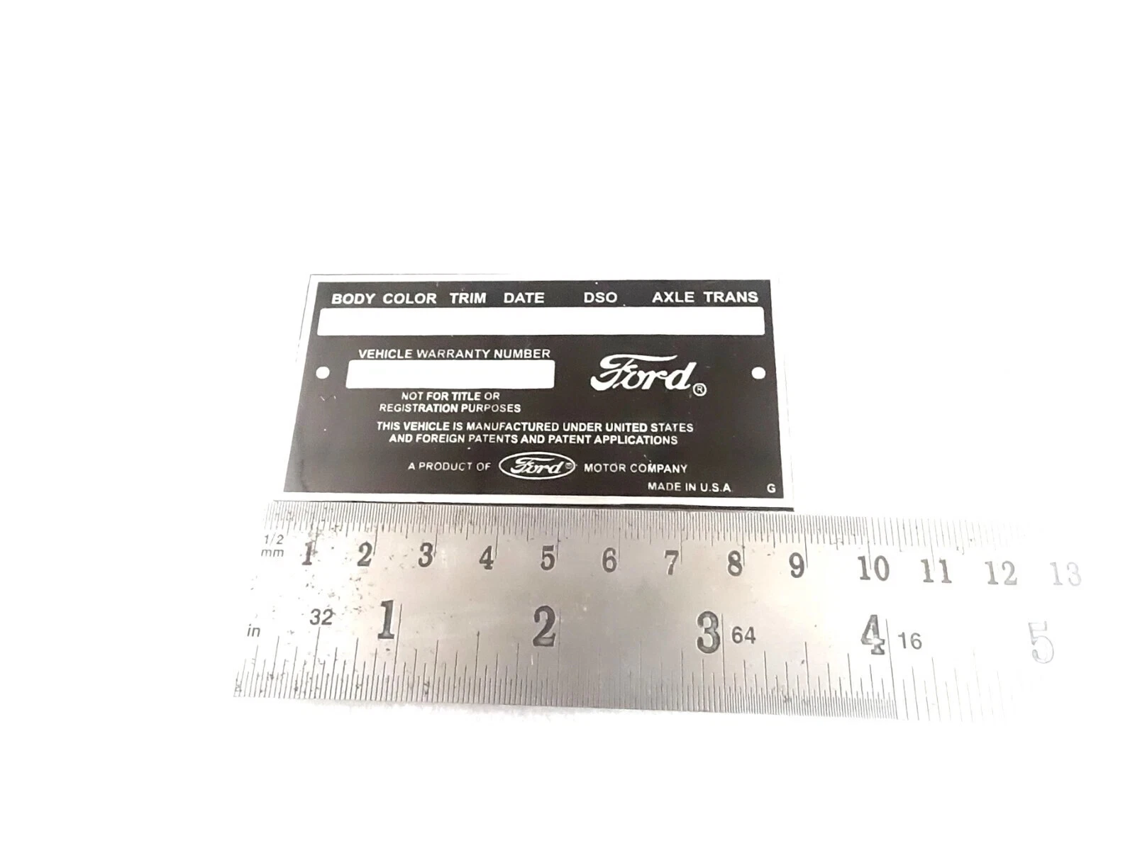 DATA PLATE FITS TO VINTAGE CLASSIC FORD FALCON RANCHERO 1960'S #V404-8