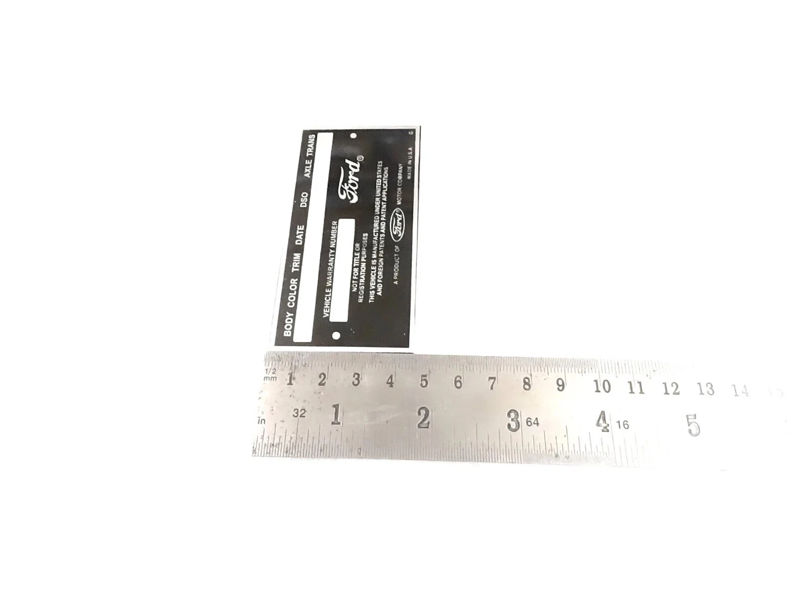 DATA PLATE FITS TO VINTAGE CLASSIC FORD FALCON RANCHERO 1960'S #V404-8