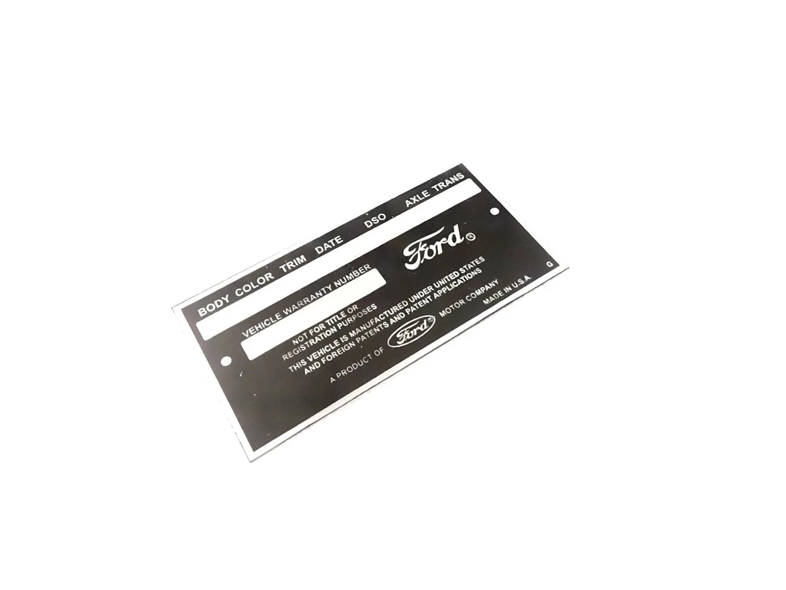 DATA PLATE FITS TO VINTAGE CLASSIC FORD FALCON RANCHERO 1960'S #V404-8
