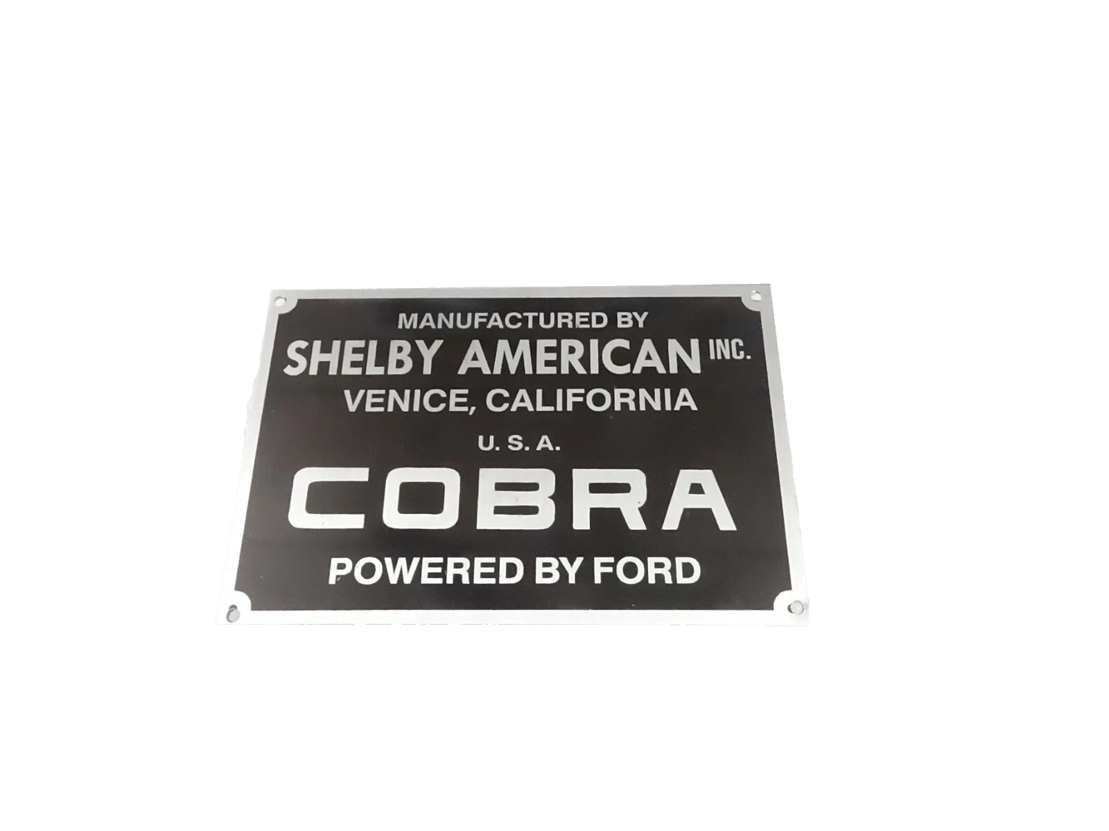 DATA PLATE FITS CLASSIC ALLOY SHELBY AMERICAN COBRA FORD #V411-8