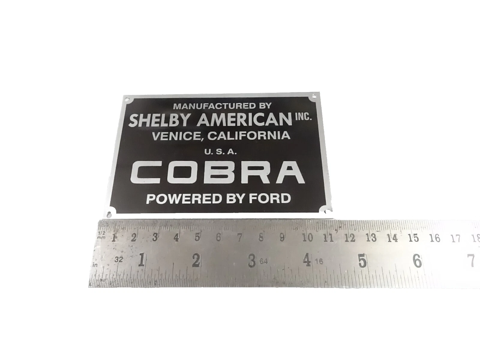 DATA PLATE FITS CLASSIC ALLOY SHELBY AMERICAN COBRA FORD #V411-8