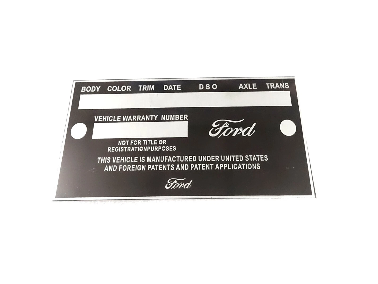 DATA PLATE FITS TO CLASSIC VINTAGE FORD MUSTANG FALCON 1965 #V424-8