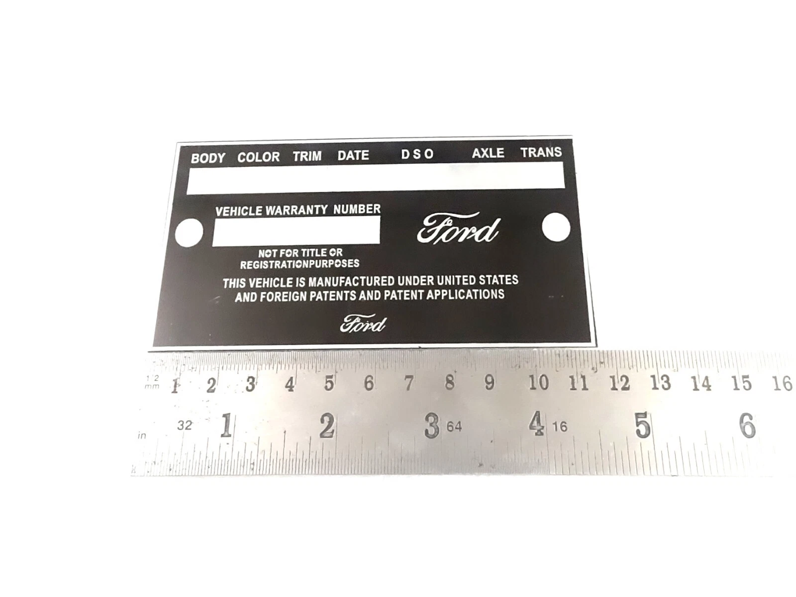 DATA PLATE FITS TO CLASSIC VINTAGE FORD MUSTANG FALCON 1965 #V424-8