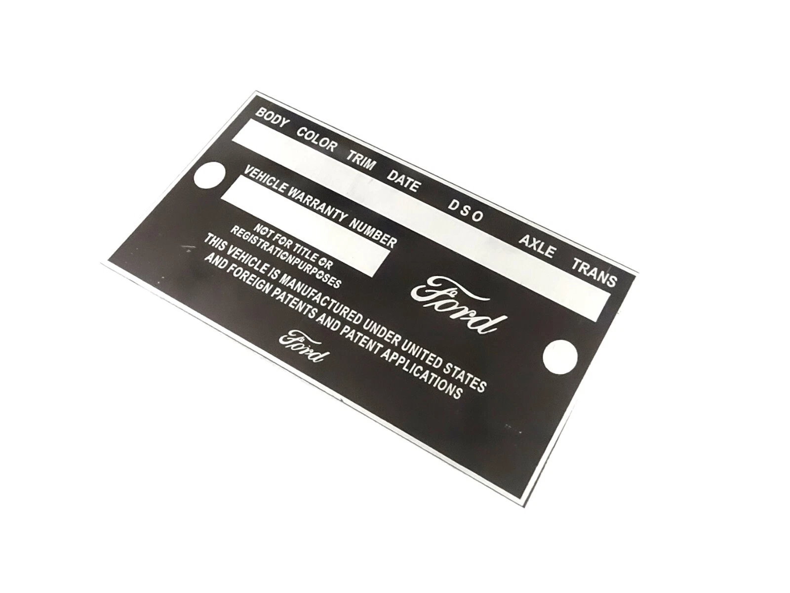 DATA PLATE FITS TO CLASSIC VINTAGE FORD MUSTANG FALCON 1965 #V424-8