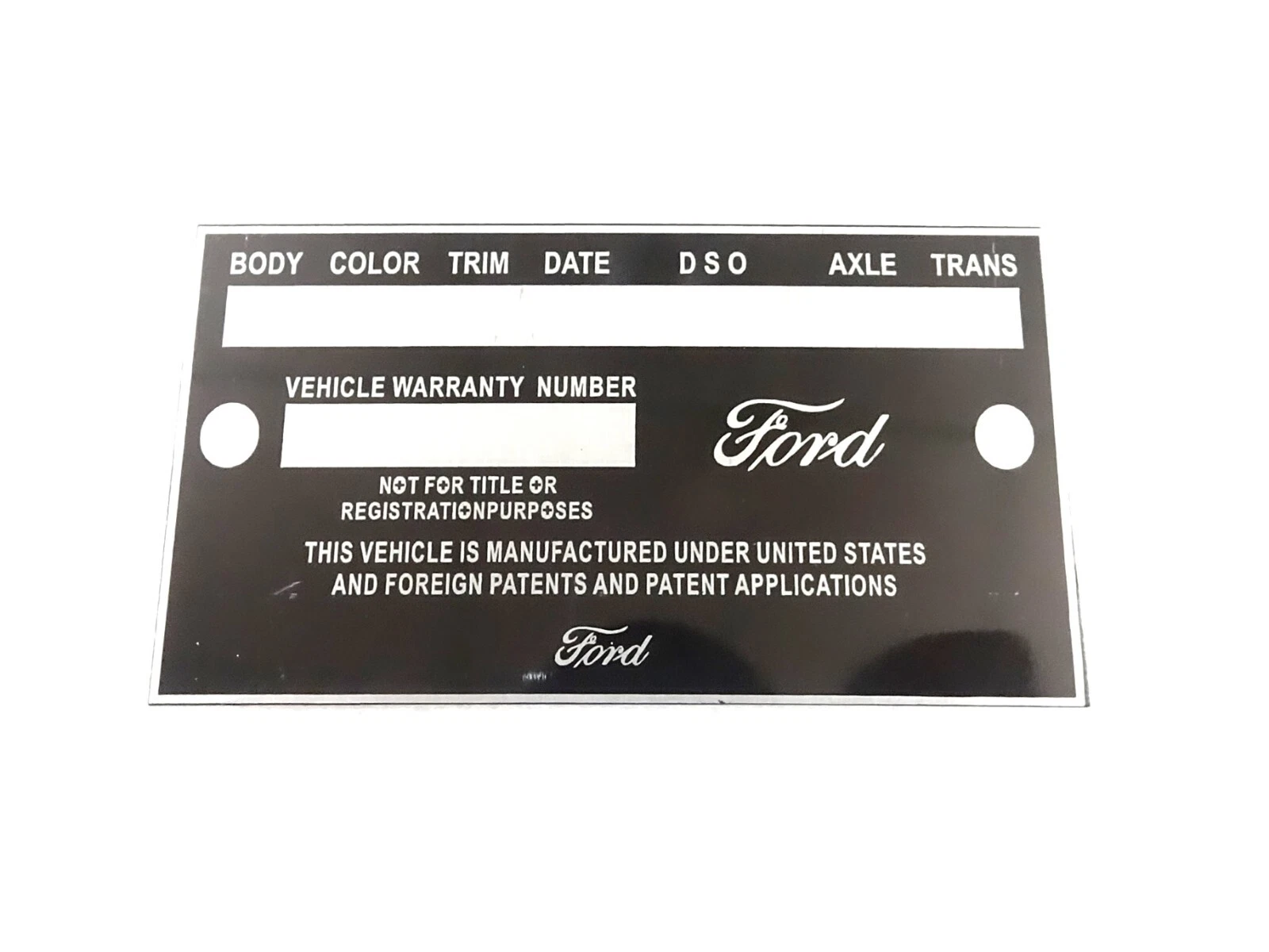 DATA PLATE FITS TO CLASSIC VINTAGE FORD MUSTANG FALCON 1965 #V424-8