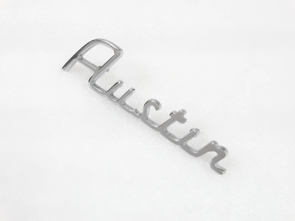 CHROME RADIATOR BADGE DECAL MONOGRAM FITS TO VINTAGE AUSTIN CAR #V186-7