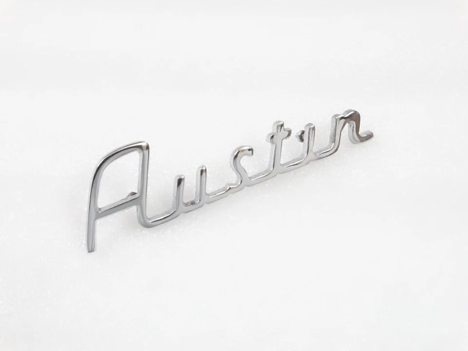 CHROME RADIATOR BADGE DECAL MONOGRAM FITS TO VINTAGE AUSTIN CAR #V186-7