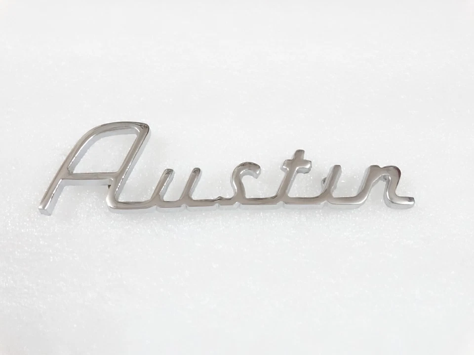 CHROME RADIATOR BADGE DECAL MONOGRAM FITS TO VINTAGE AUSTIN CAR #V186-7
