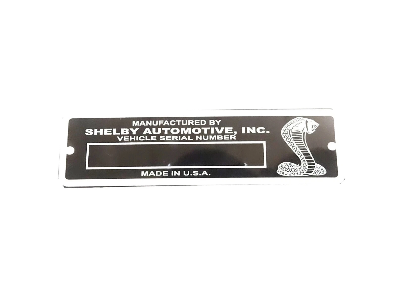 DATA PLATE. BLANK FITS TO CLASSIC VINTAGE SHELBY AUTOMOTIVE #V451-8