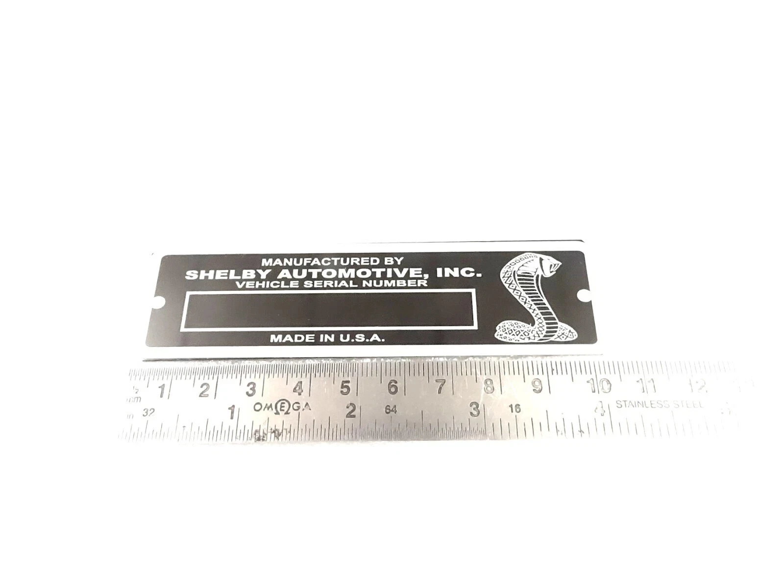 DATA PLATE. BLANK FITS TO CLASSIC VINTAGE SHELBY AUTOMOTIVE #V451-8