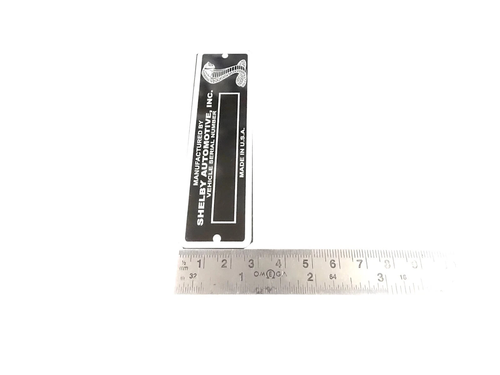 DATA PLATE. BLANK FITS TO CLASSIC VINTAGE SHELBY AUTOMOTIVE #V451-8