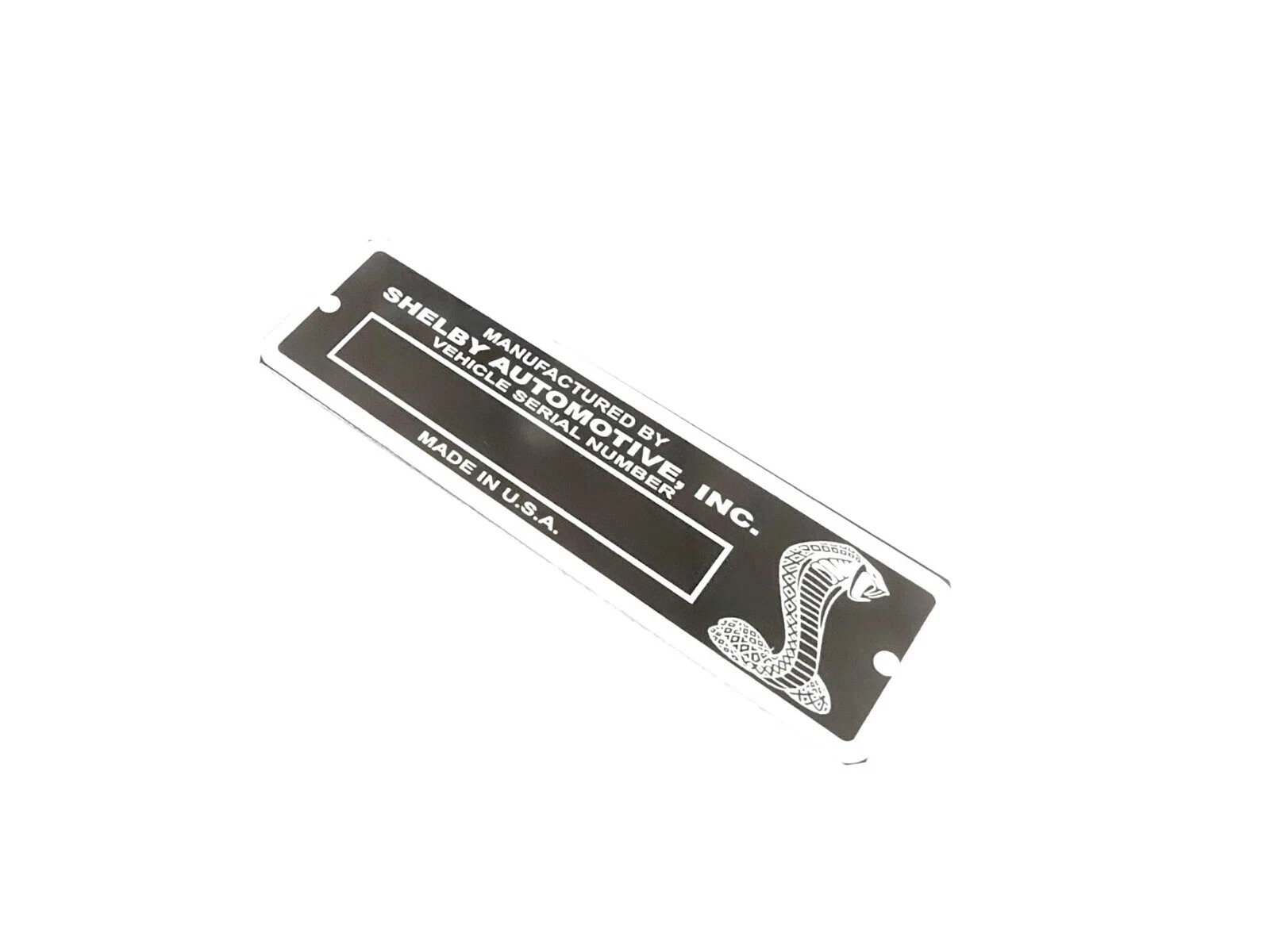 DATA PLATE. BLANK FITS TO CLASSIC VINTAGE SHELBY AUTOMOTIVE #V451-8