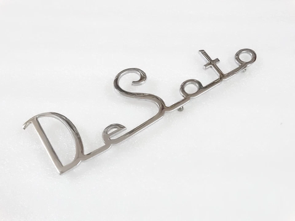 CHROME PLATED BADGE DECAL MONOGRAM EMBLEM FITS TO VINTAGE DESOTO #V189-7