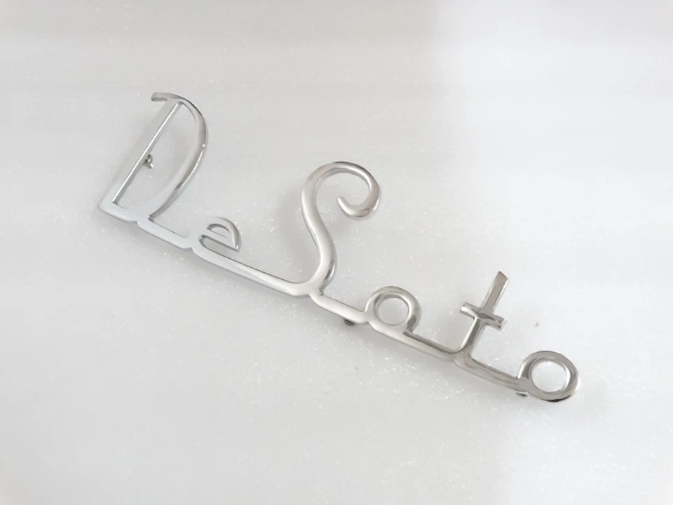 CHROME PLATED BADGE DECAL MONOGRAM EMBLEM FITS TO VINTAGE DESOTO #V189-7