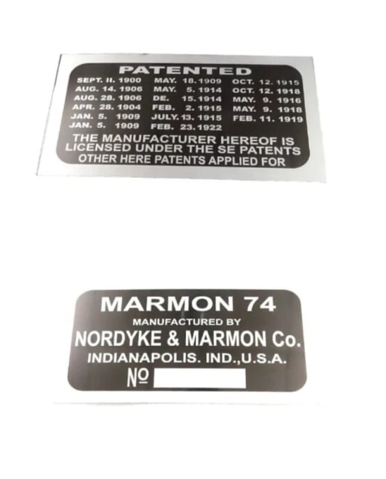 DATA PLATE SET FITS TO VINTAGE CLASSIC MARMON 1926 #V443-8