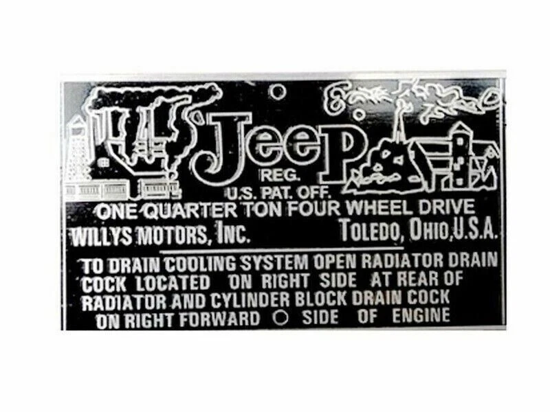 DASH TRANSMISSION CAUTION BRASS MADE DATA PLATE FOR WILLYS JEEP CJ2A CJ3A CJ3B