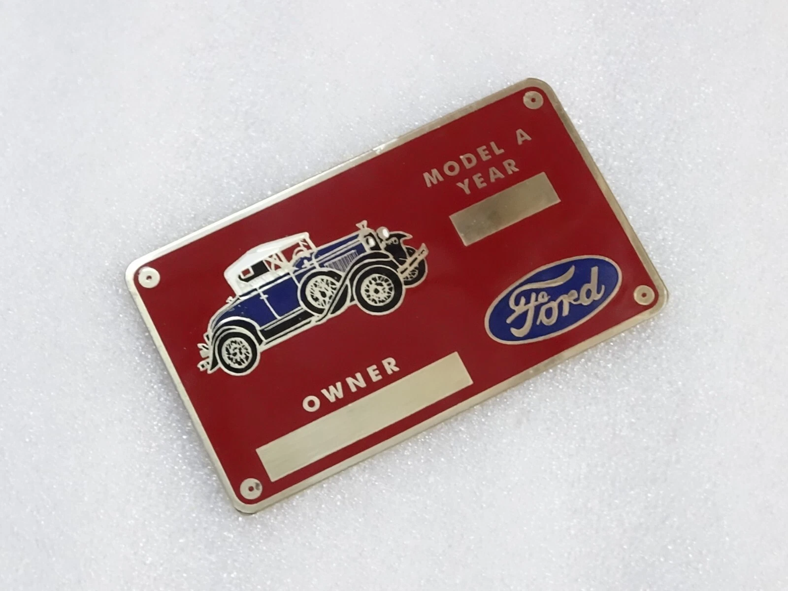 Vintage Classic Car Ford Data Engine Plate In Brass #18D8