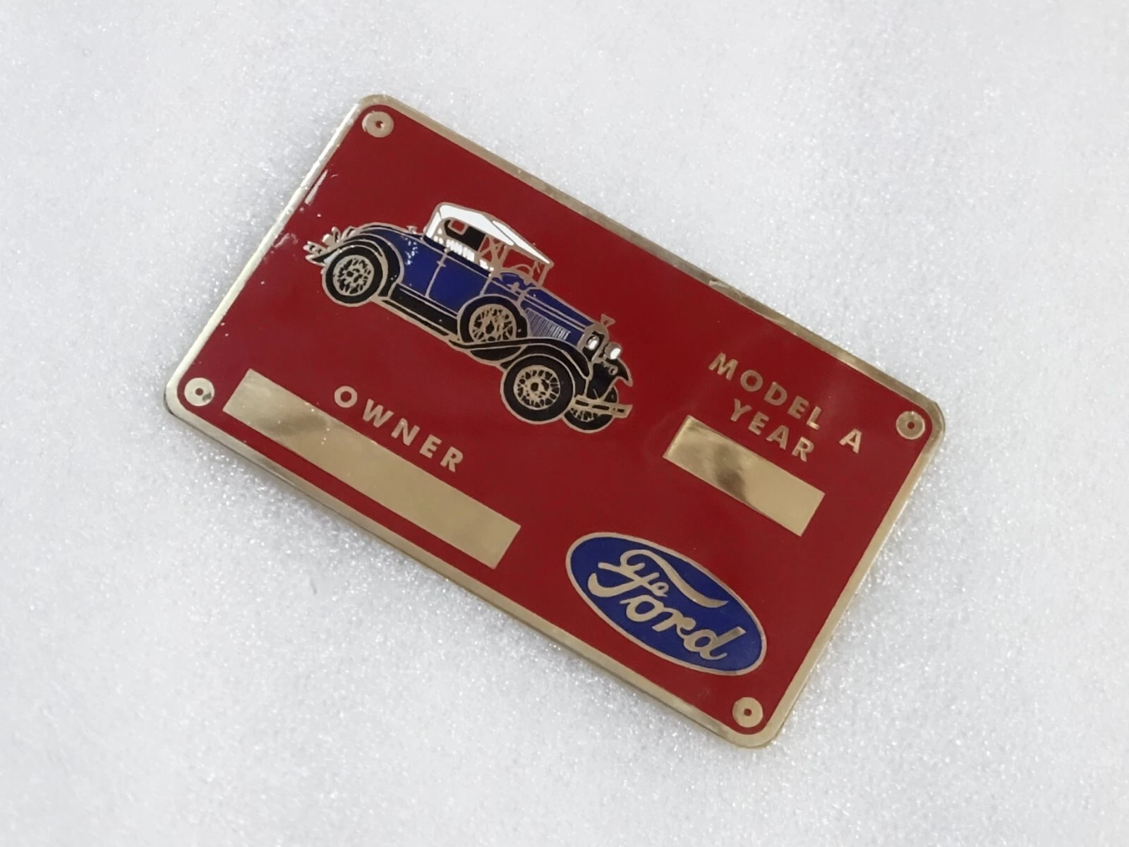 Vintage Classic Car Ford Data Engine Plate In Brass #18D8