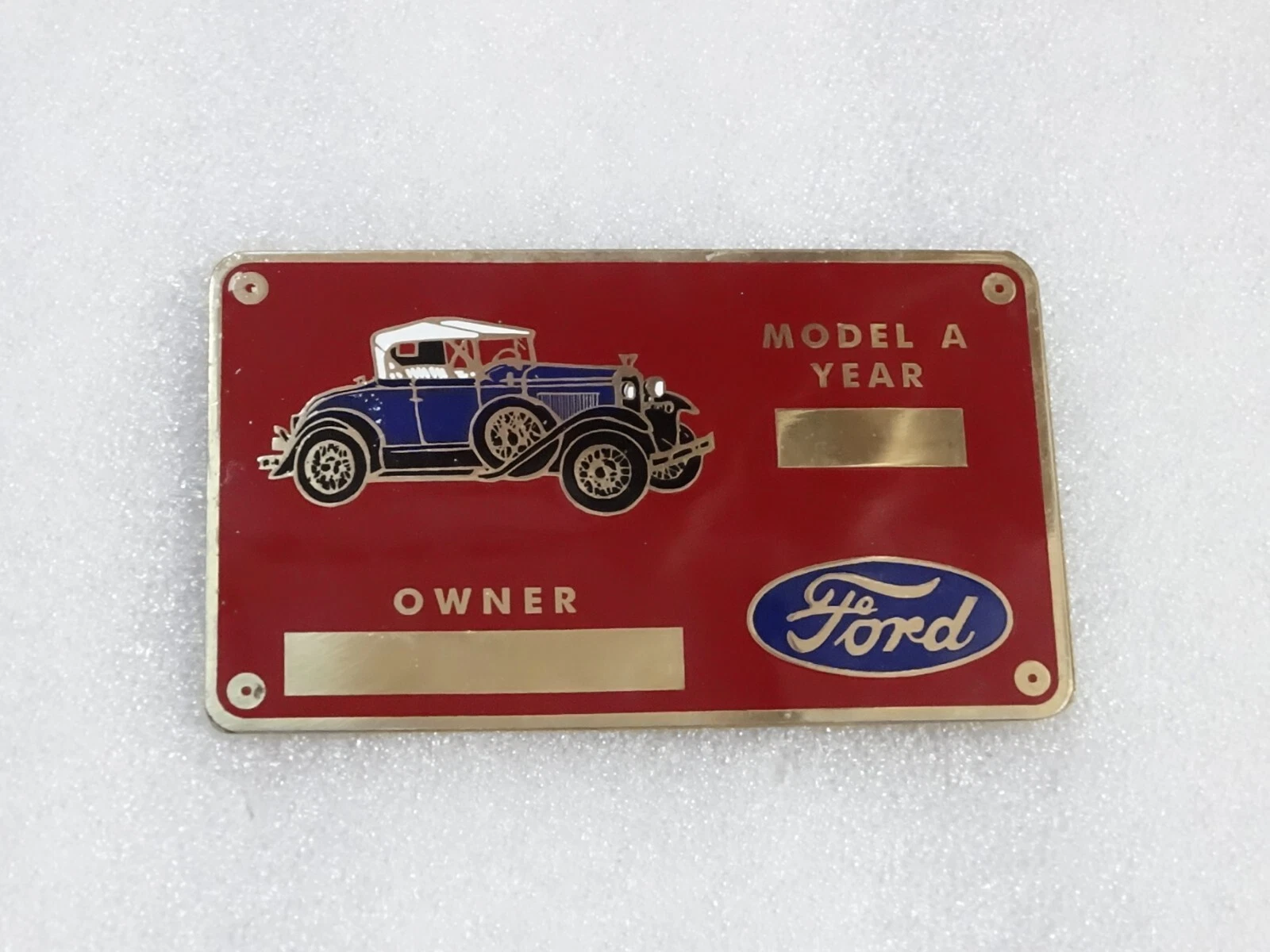Vintage Classic Car Ford Data Engine Plate In Brass #18D8