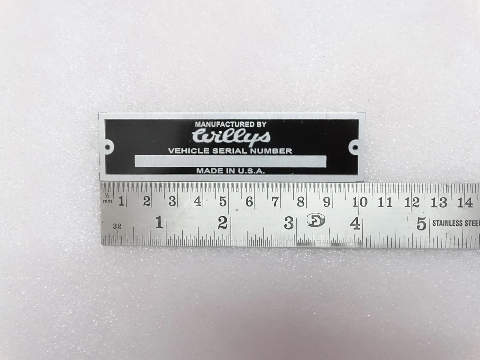 Vehicle Serial Number Data Patents Plate Aluminum For Jeeps Willys #21A12