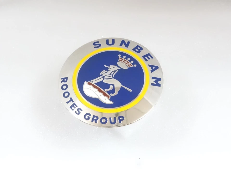 CHROMED AND PAINTED BADGE DECAL EMBLEM FITS TO VINTAGE SUNBEAN ROOTES #V190-7