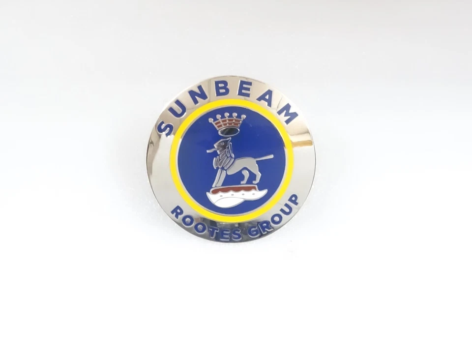 CHROMED AND PAINTED BADGE DECAL EMBLEM FITS TO VINTAGE SUNBEAN ROOTES #V190-7