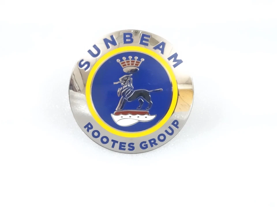 CHROMED AND PAINTED BADGE DECAL EMBLEM FITS TO VINTAGE SUNBEAN ROOTES #V190-7