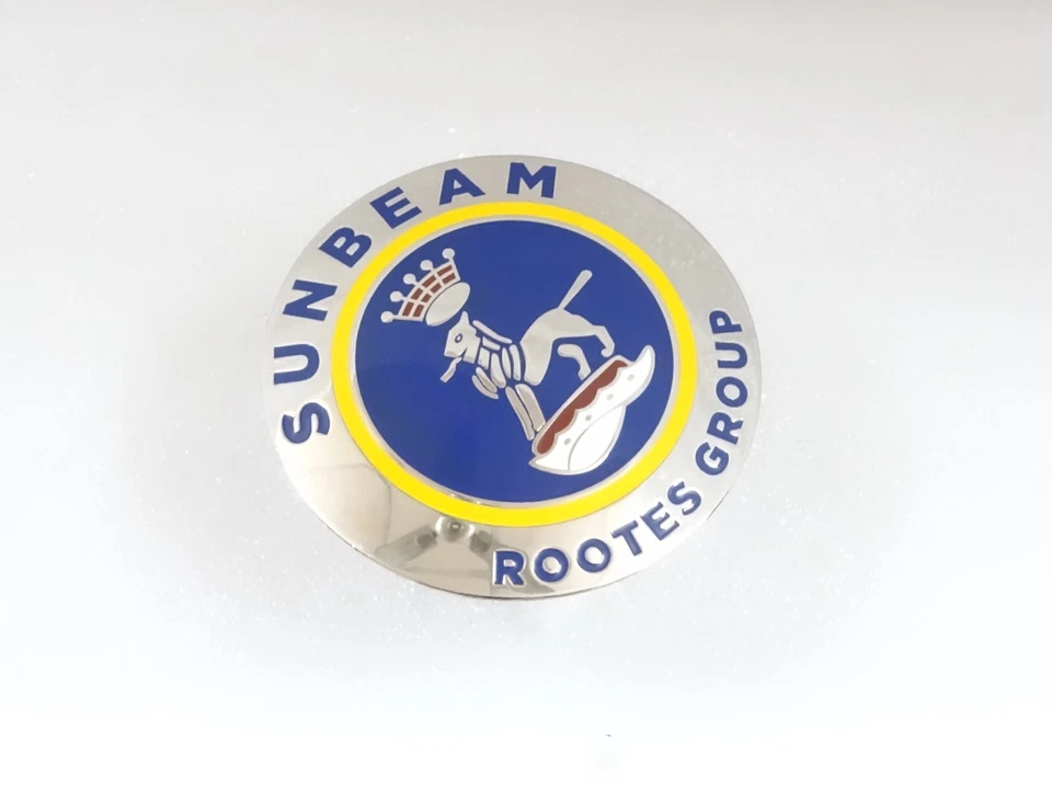 CHROMED AND PAINTED BADGE DECAL EMBLEM FITS TO VINTAGE SUNBEAN ROOTES #V190-7