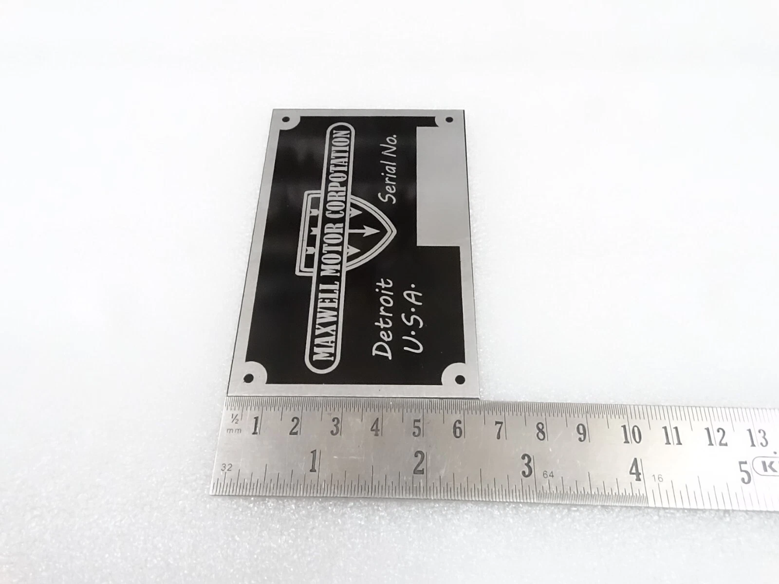 DATA PLATE FITS TO MAXWELL MOTOR CORPORATON ONE TON TRUCK 1916-19 #V293-8