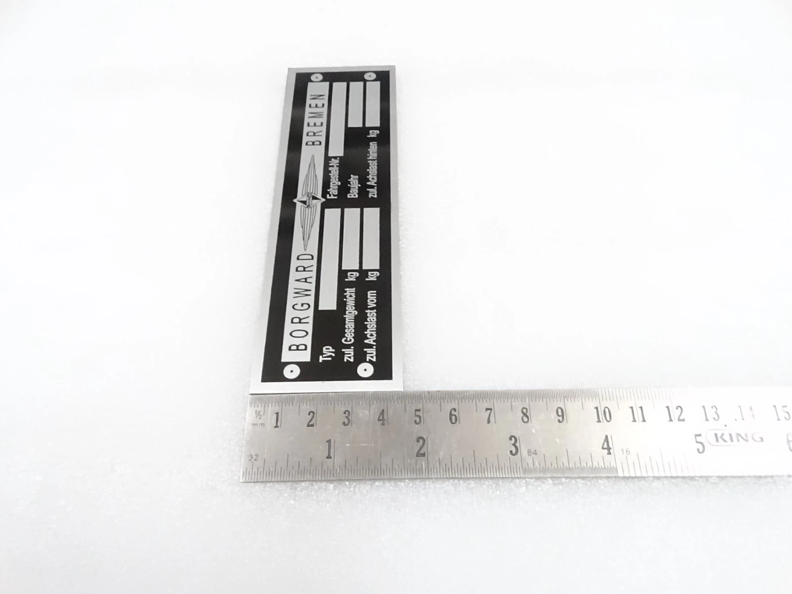 DATA PLATE FITS TO BORGWARD ISABELLA COUPE #V331-8