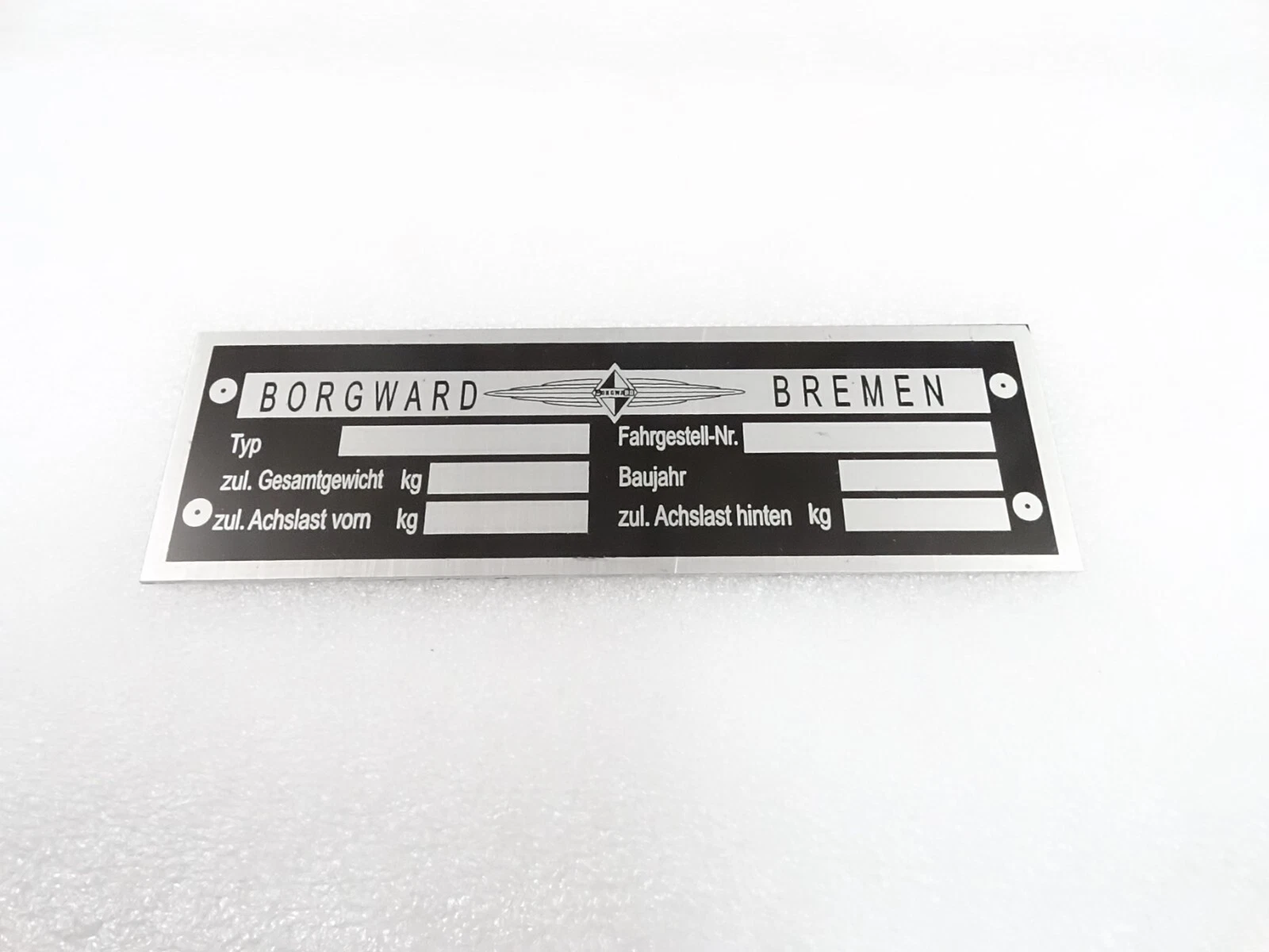 DATA PLATE FITS TO BORGWARD ISABELLA COUPE #V331-8