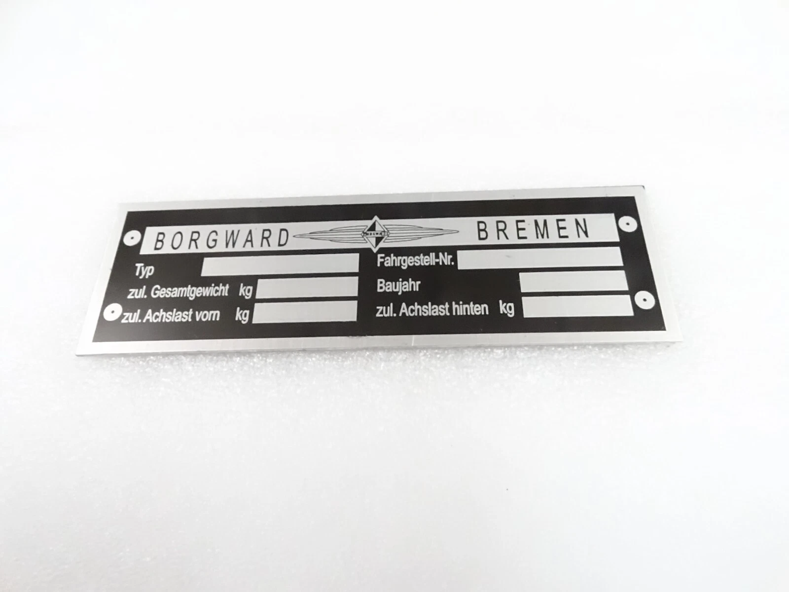 DATA PLATE FITS TO BORGWARD ISABELLA COUPE #V331-8