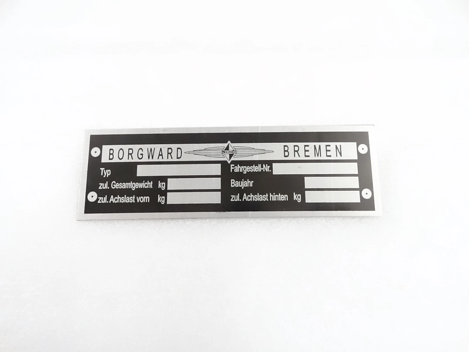DATA PLATE FITS TO BORGWARD ISABELLA COUPE #V331-8