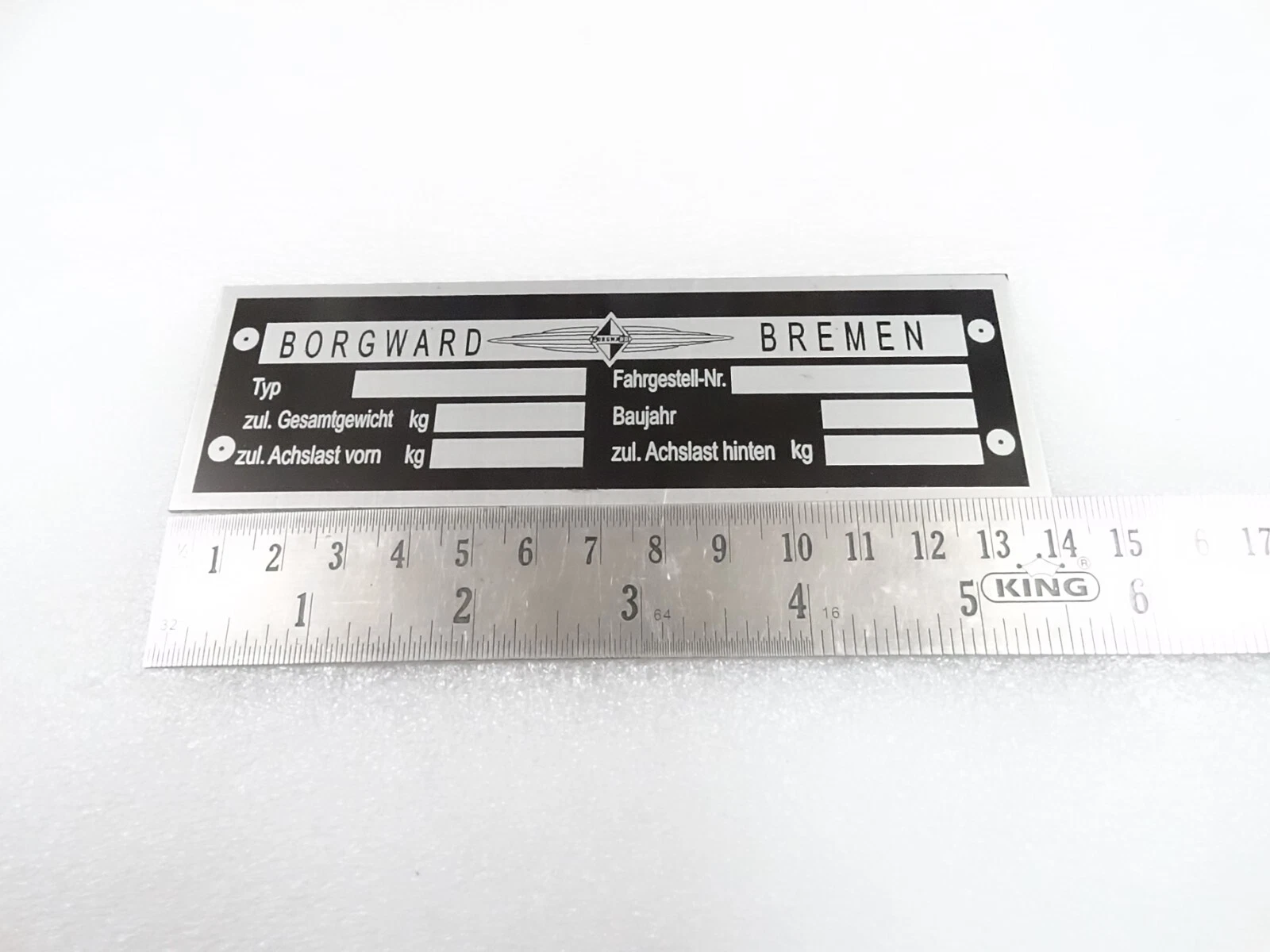 DATA PLATE FITS TO BORGWARD ISABELLA COUPE #V331-8