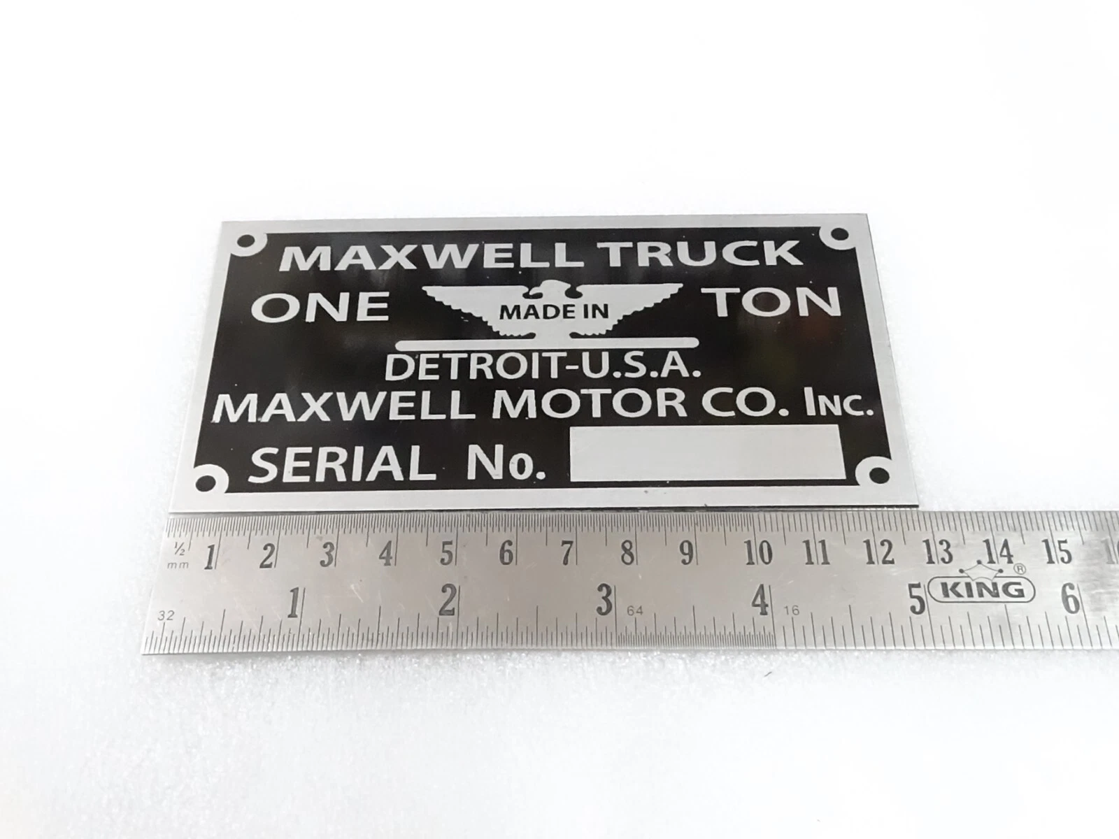 DATA PLATE FOR VINATGE MAXWELL TRUCKS 1917-19 #311-8