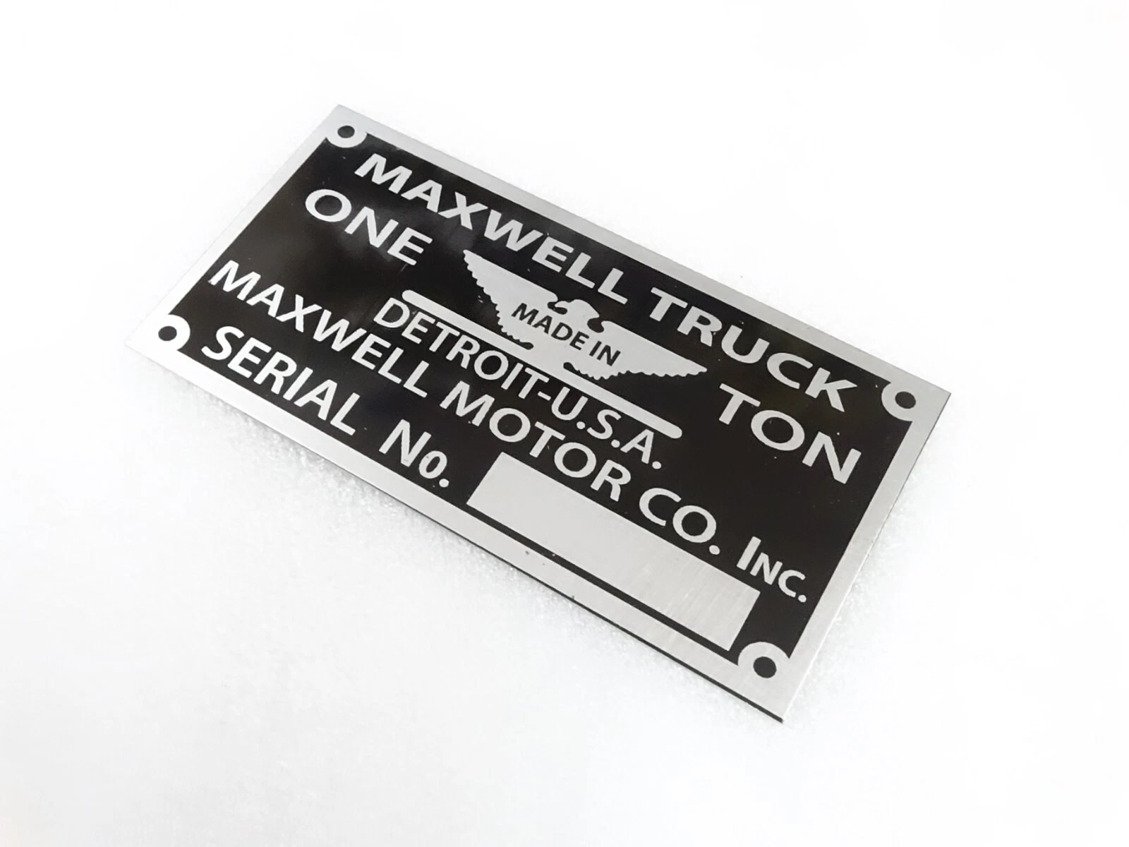 DATA PLATE FOR VINATGE MAXWELL TRUCKS 1917-19 #311-8