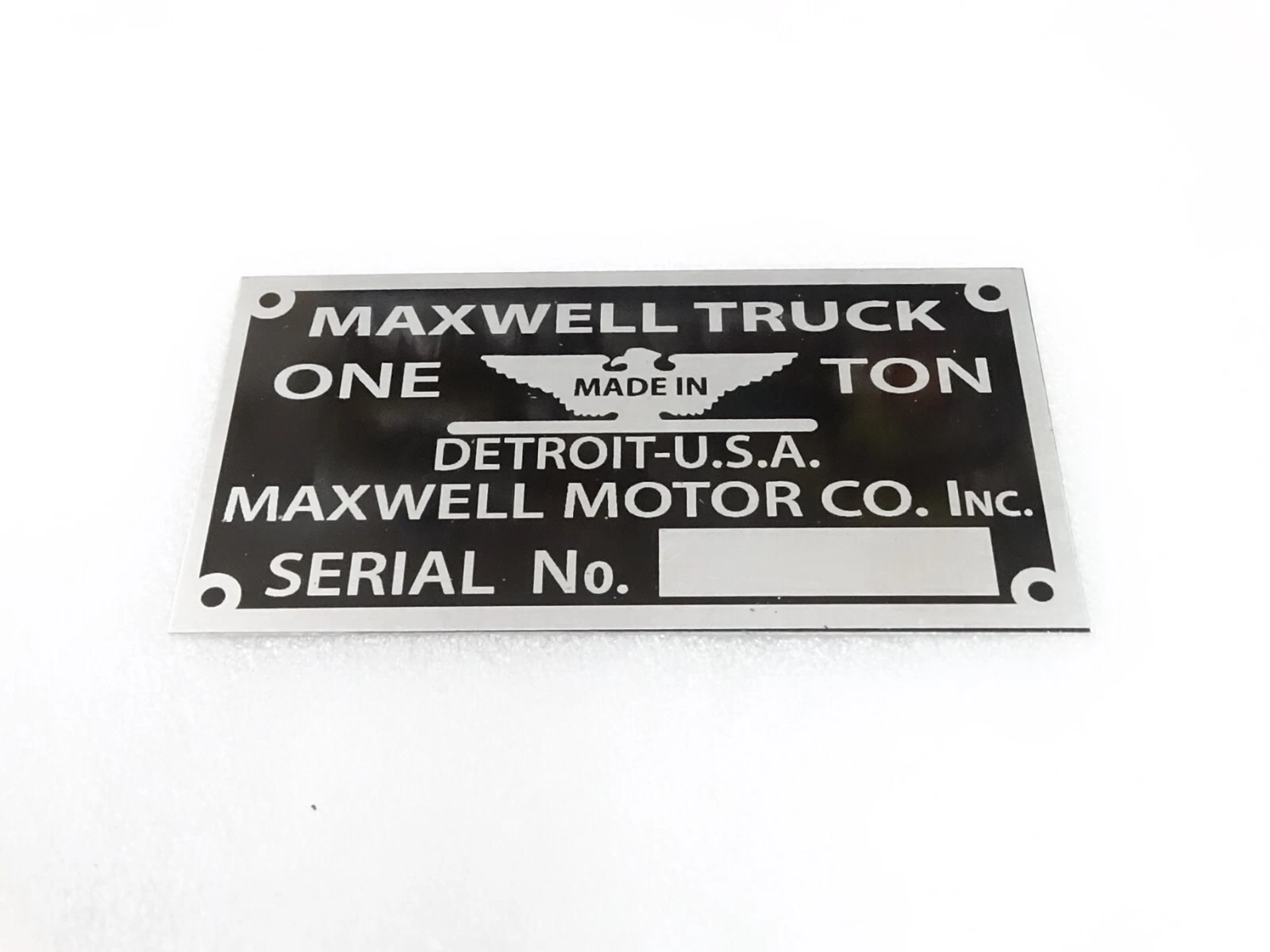 DATA PLATE FOR VINATGE MAXWELL TRUCKS 1917-19 #311-8