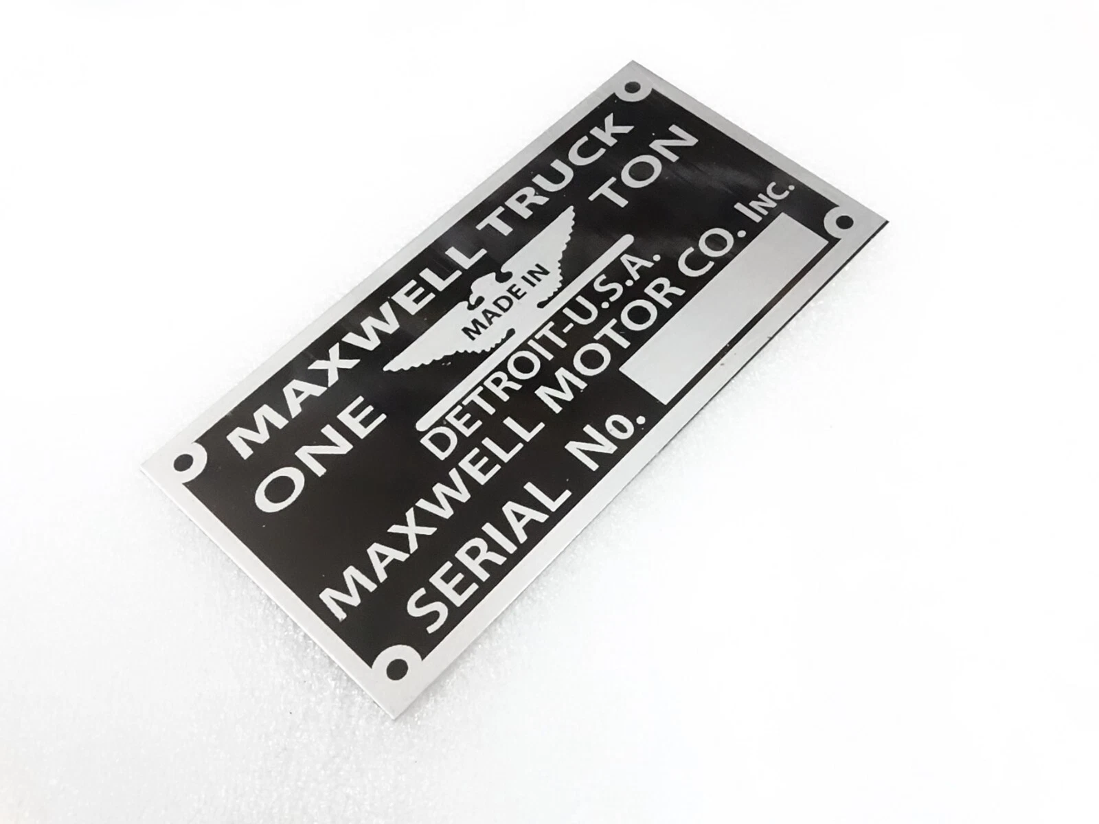 DATA PLATE FOR VINATGE MAXWELL TRUCKS 1917-19 #311-8