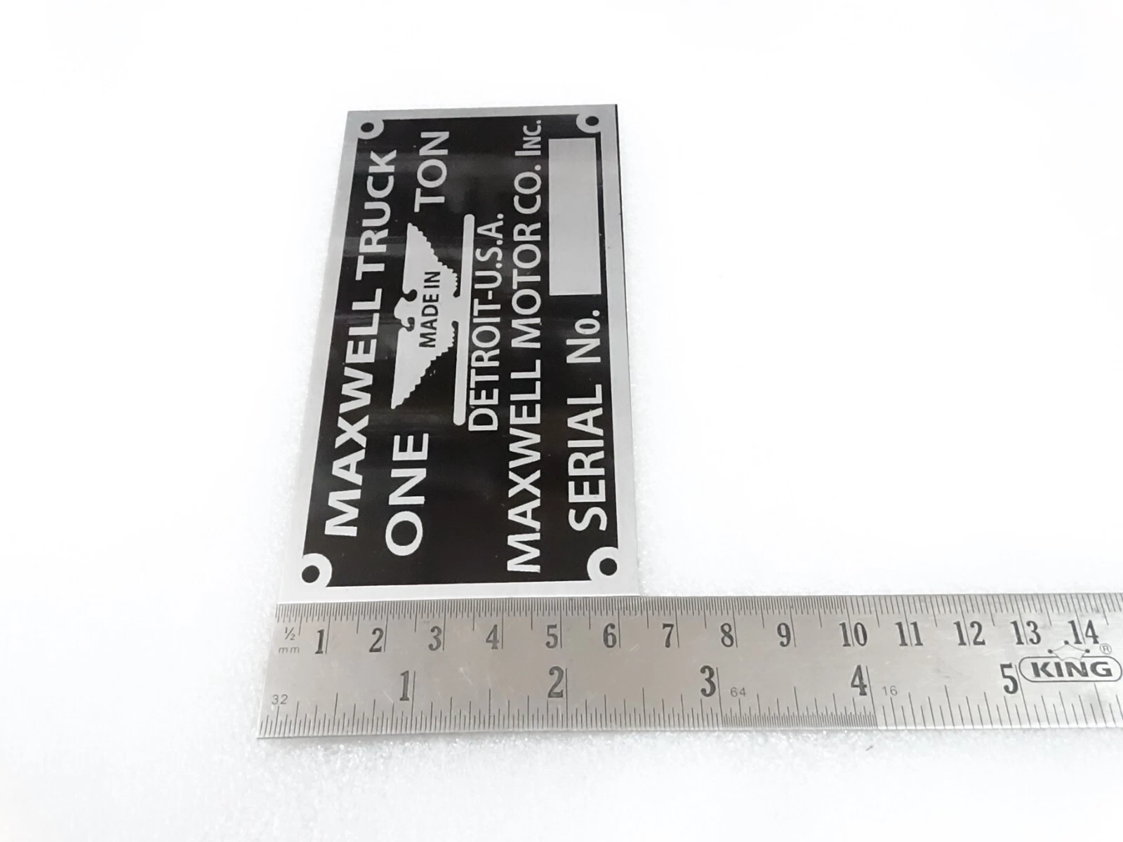 DATA PLATE FOR VINATGE MAXWELL TRUCKS 1917-19 #311-8